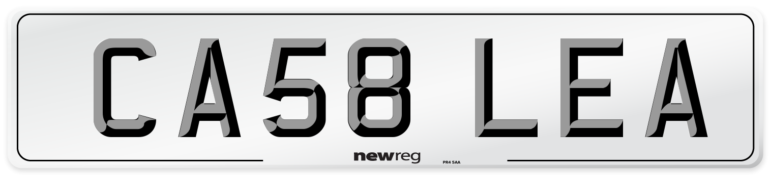 CA58 LEA Number Plate from New Reg